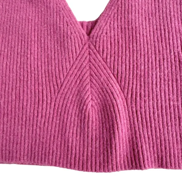 J. CREW Cashmere V Neck Sweater Tank Pink Size Small - Picture 3 of 8